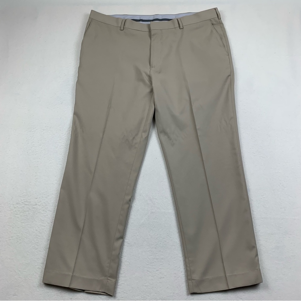 PGA Tour Golf Pants Men's 40x29 Polyester Blend‎ Stretch Beige Khaki